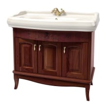 Michela 39-1/2" Free Standing Vanity Set with Wood Cabinet, Ceramic Top with Basin Sink, and Single Faucet Hole