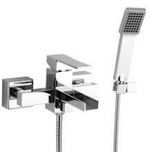 Remer Wall Mounted Tub Filler with Hand Shower and Wall Bracket