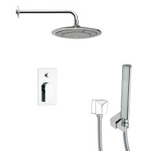 Remer 2.5 GPM Round Single Function Rain Shower Head with Hand Shower - Includes Rough In Valve