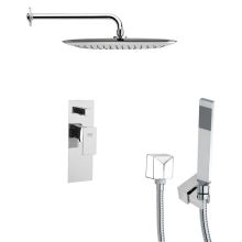 Remer 2.5 GPM Square Single Function Rain Shower Head with Hand Shower - Includes Rough In Valve