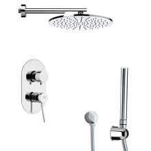 Remer Shower System with Single Function Rain Shower Head, Hand Shower, Hand Shower Holder, and Rough In