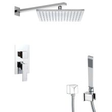 Remer Shower System with Single Function Rain Shower Head, Hand Shower, Hand Shower Holder, and Rough In