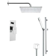 Remer Shower System with Multi Function Rain Shower Head, Hand Shower, Slide Bar, and Rough In