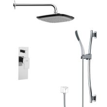 Remer 2.5 GPM Single Function Rain Shower Head with Handshower, Slide Bar and Rough In