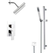 Remer 2.5 GPM Single Function Rain Shower with Handshower, Slide Bar and Rough In