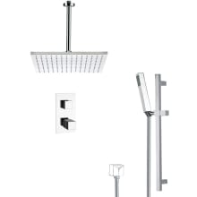 Remer Shower System with Single Function Rain Shower Head, Hand Shower, Slide Bar, and Rough In
