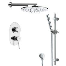Remer Shower System with Single Function Rain Shower Head, Hand Shower, Slide Bar, and Rough In
