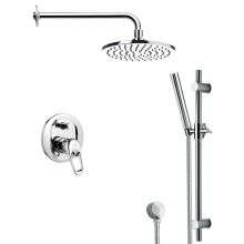 Remer Shower System with Multi Function Rain Shower Head, Hand Shower, Slide Bar, and Rough In