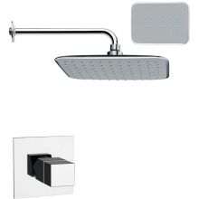 Remer 2.8 GPM Single Function Rain Shower Head with Valve Trim Rough In Included