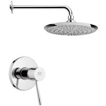 Remer 2.5 GPM Single Function Rain Shower Head with Valve Trim Rough In Included