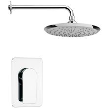 Remer 2.5 GPM Single Function Rain Shower Head with Valve Trim Rough In Included
