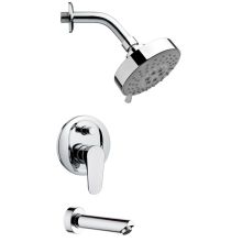 Remer Shower Tub and Shower Trim Package with Multi Function Shower head - Includes Valve Trim and Rough In