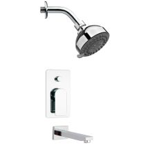Remer Shower Tub and Shower Trim Package with Multi Function Shower head - Includes Valve Trim and Rough In