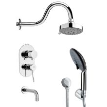 Remer Tub and Shower Package with Multi-Function Shower Head, Handshower, and Tub Spout - Includes Rough In