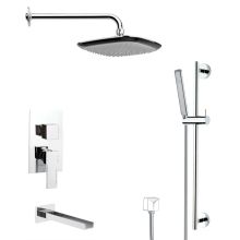 Remer Galiano Shower Tub and Shower Trim Package with Single Function Rain Shower head and Hand Shower - Includes Valve Trim and Rough In