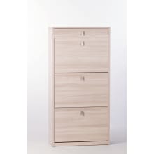 Shoe Rack Collection 24-9/10" 15 Pair Shoe Rack with Double-Depth Doors