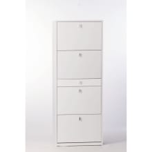 Shoe Rack Collection 24-9/10" 20 Pair Shoe Rack with Double-Depth Doors