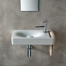 Scarabeo 23-3/5" Ceramic Wall Mount Bathroom Sink with One Faucet Hole - Includes Overflow