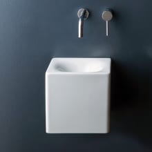 Scarabeo 9-1/2" Ceramic Bathroom Sink For Vessel or Wall Mounted Installation - Includes Overflow