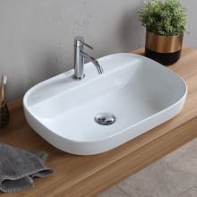 Scarabeo Glam 23" Rectangular Ceramic Drop In Bathroom Sink with One Faucet Hole