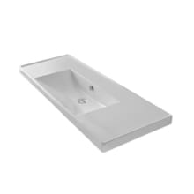 Scarabeo 47-5/8" Ceramic Wall Mounted / Drop In Bathroom Sink - Includes Overflow