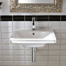 Scarabeo 19-7/8" Ceramic Wall Mounted / Vessel Bathroom Sink with One Faucet Hole - Includes Overflow