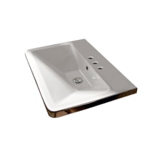 Scarabeo 27-3/4" Ceramic Wall Mounted / Vessel Bathroom Sink with Three Faucet Holes - Includes Overflow