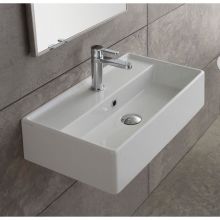 Scarabeo Teorema 16-1/8" Ceramic Wall Mounted / Vessel Bathroom Sink with One Faucet Hole - Includes Overflow