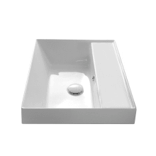 Scarabeo 17-2/3" Ceramic Bathroom Sink for Deck Mounted or Drop In Installation - Includes Overflow