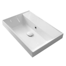 Scarabeo 23-3/5" Ceramic Bathroom Sink for Drop In Installation - Includes Overflow