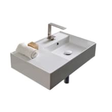 Scarabeo Teorema 2.0 24" Rectangular Ceramic Vessel or Wall Mounted Bathroom Sink with One Faucet Hole - Includes Overflow