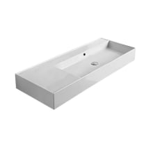 Teorema 2.0 47-5/8" Rectangular Ceramic Wall Mount / Drop In Bathroom Sink with Overflow