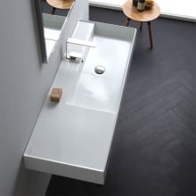 Scarabeo Teorema 2.0 48" Rectangular Ceramic Vessel or Wall Mounted Bathroom Sink with One Faucet Hole - Includes Overflow