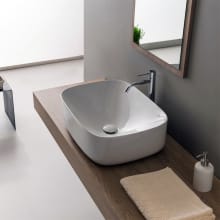 Scarabeo 16-1/2" Ceramic Bathroom Sink For Vessel Installation - Includes Overflow