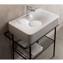 Scarabeo 27-5/8" Ceramic Wall Mounted / Vessel Bathroom Sink with One Faucet Hole