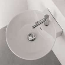 Scarabeo 16-1/2" Ceramic Wall Mounted / Vessel Bathroom Sink with One Faucet Hole - Includes Overflow