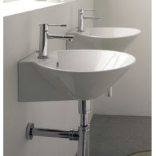 Scarabeo 17" Ceramic Wall Mounted / Vessel Bathroom Sink with One Faucet Hole - Includes Overflow