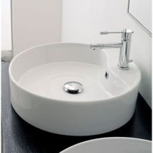 Scarabeo 18-1/8" Ceramic Vessel Bathroom Sink with One Faucet Hole - Includes Overflow