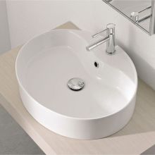 Scarabeo 21-3/8" Ceramic Vessel Bathroom Sink with One Faucet Hole - Includes Overflow