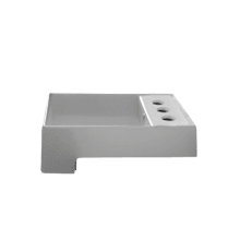 Scarabeo 17-7/8" Ceramic Recessed Bathroom Sink with Three Faucet Holes - Includes Overflow