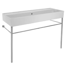 Scarabeo 47-1/5" Ceramic Trough Style Bathroom Sink For Console Installation - Includes Overflow