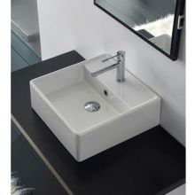 Scarabeo 15-3/4" Ceramic Wall Mounted / Vessel Bathroom Sink with One Faucet Hole - Includes Overflow