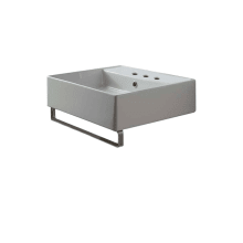 Scarabeo 15-2/3" Ceramic Wall Mount Bathroom Sink with Three Faucet Holes - Includes Overflow