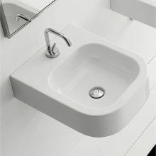 Scarabeo 16-1/8" Ceramic Wall Mounted / Vessel Bathroom Sink with One Faucet Hole