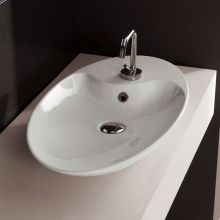 Scarabeo 27-5/8" Ceramic Vessel Bathroom Sink with One Faucet Hole - Includes Overflow