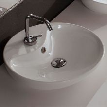 Scarabeo 17-1/2" Ceramic Vessel Bathroom Sink with One Faucet Hole - Includes Overflow