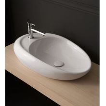 Scarabeo 18" Ceramic Vessel Bathroom Sink with One Faucet Hole