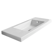 Tecla 31-1/2" Ceramic Wall Mounted / Drop In Bathroom Sink - Includes Overflow