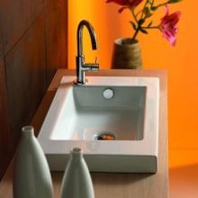 Tecla 23-5/8" Ceramic Wall Mounted / Drop In Bathroom Sink with One Faucet Hole - Includes Overflow