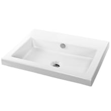 Tecla 23-5/8" Ceramic Wall Mounted / Drop In Bathroom Sink - Includes Overflow